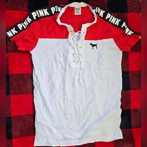 PINK Victoria's Secret Red and White Tee